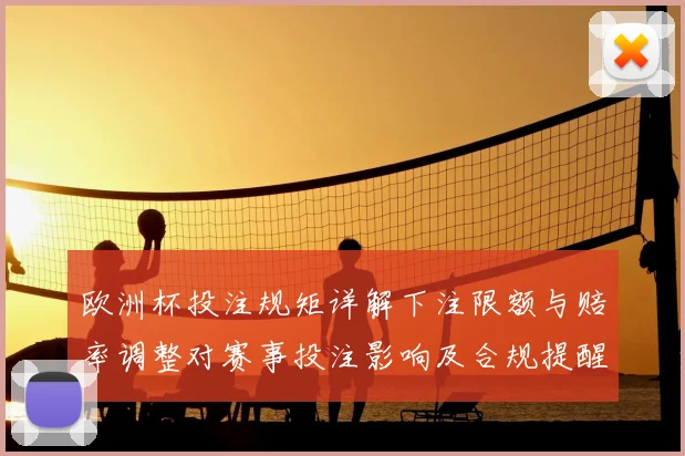 欧洲杯投注规矩详解下注限额与赔率调整对赛事投注影响及合规提醒